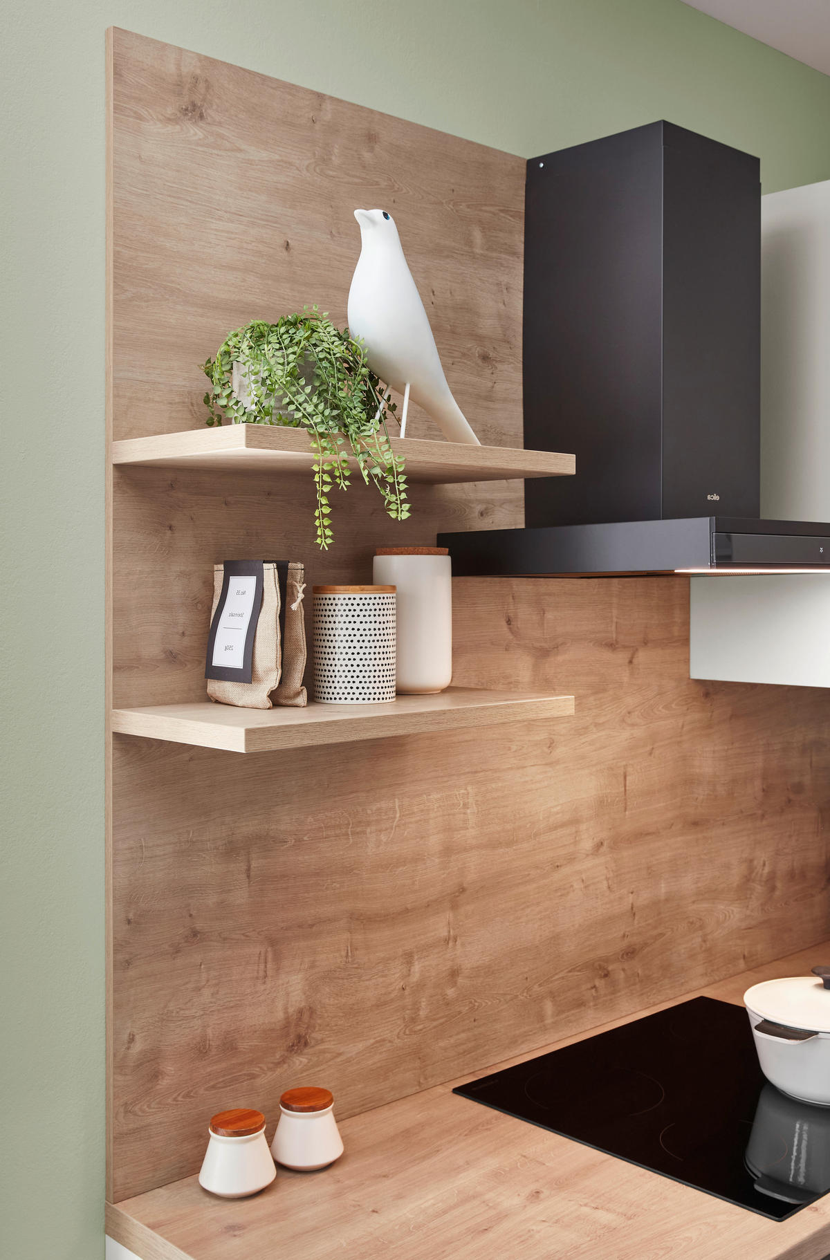 ECKKÜCHE 225/245 cm  in Eichefarben, Magnolie  - Edelstahlfarben/Eichefarben, Design, Holzwerkstoff/Metall (225/245cm) - Celina