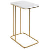 BEISTELLTISCH Weiß, Goldfarben rechteckig  - Goldfarben/Weiß, Trend, Holzwerkstoff/Metall (45/67/30cm)