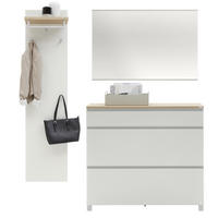 GARDEROBE 3-teilig  in 180/193/31 cm  - Eichefarben/Silberfarben, Design, Holz/Holzwerkstoff (180/193/31cm) - Dieter Knoll