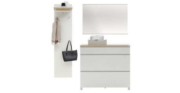 GARDEROBE 3-teilig in 180/193/31 cm - Eichefarben/Silberfarben, Design, Holz/Holzwerkstoff (180/193/31cm) - Dieter Knoll