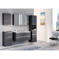BADEZIMMER  in 100 cm  - Weiss/Eichefarben, Basics, Holzwerkstoff/Stein (100cm) - Held