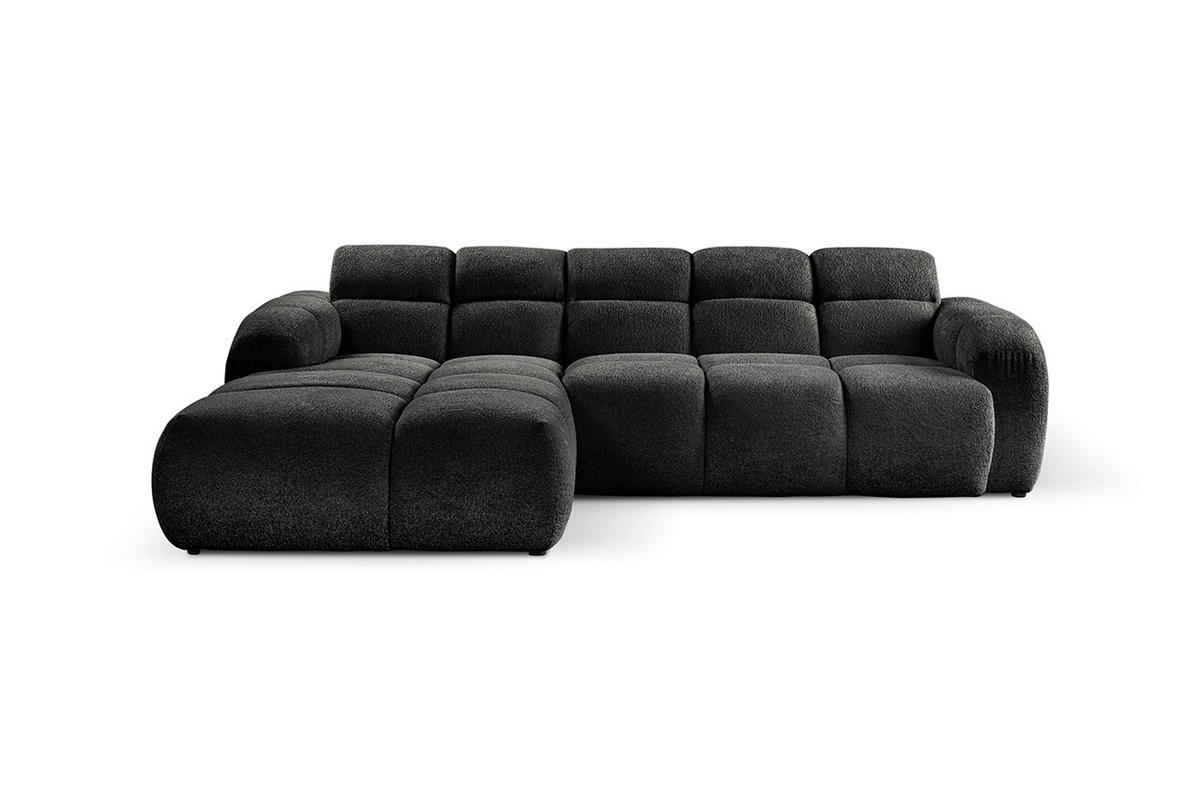 ECKSOFA VENTO in Struktur Dunkelgrau  175/255 cm  - Dunkelgrau/Schwarz, Design, Holz/Holzwerkstoff (175/255cm) - MID.YOU