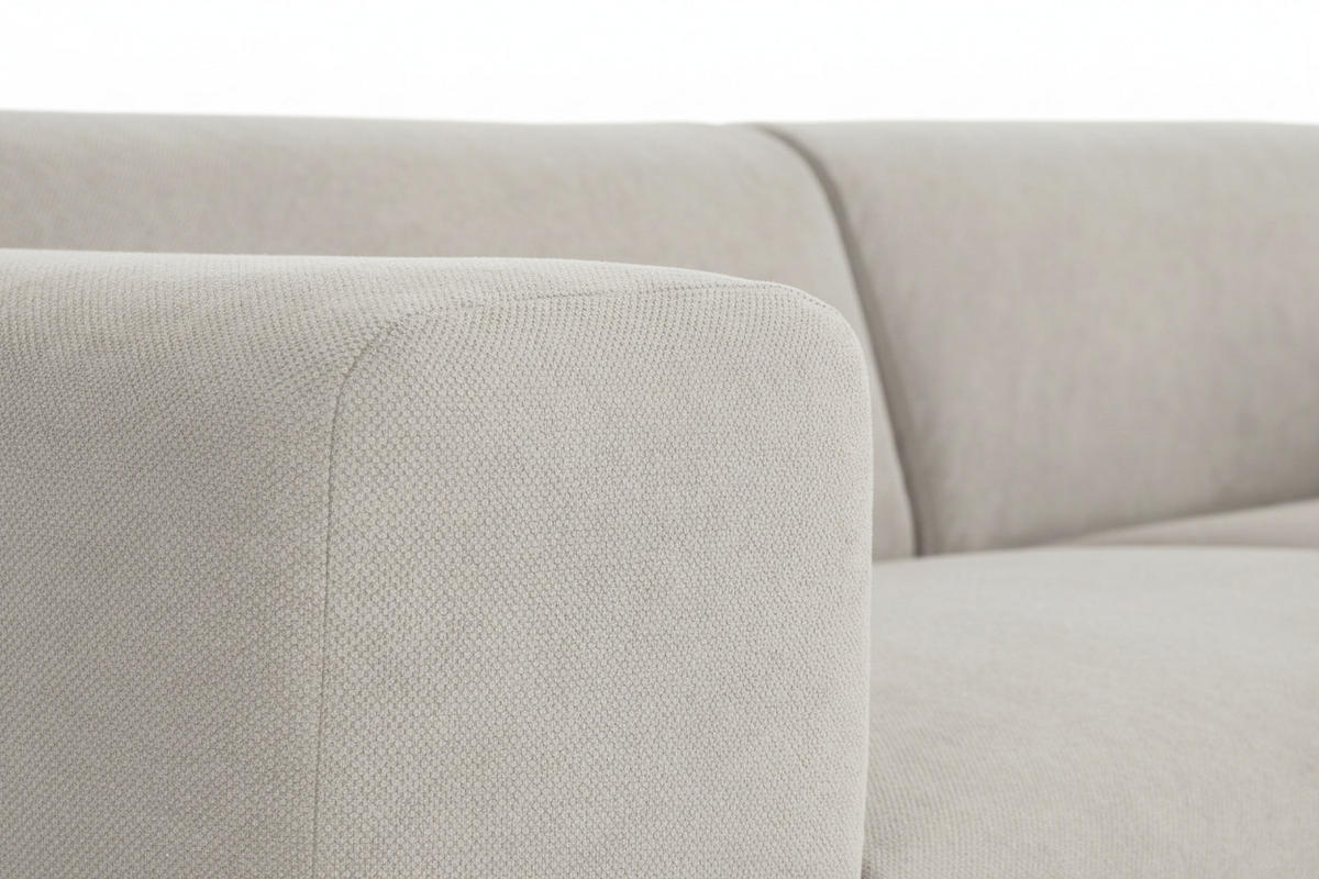 3-SITZER-SOFA MANNE Struktur Beige  - Beige/Schwarz, Design, Kunststoff/Textil (266/76/116cm) - MID.YOU