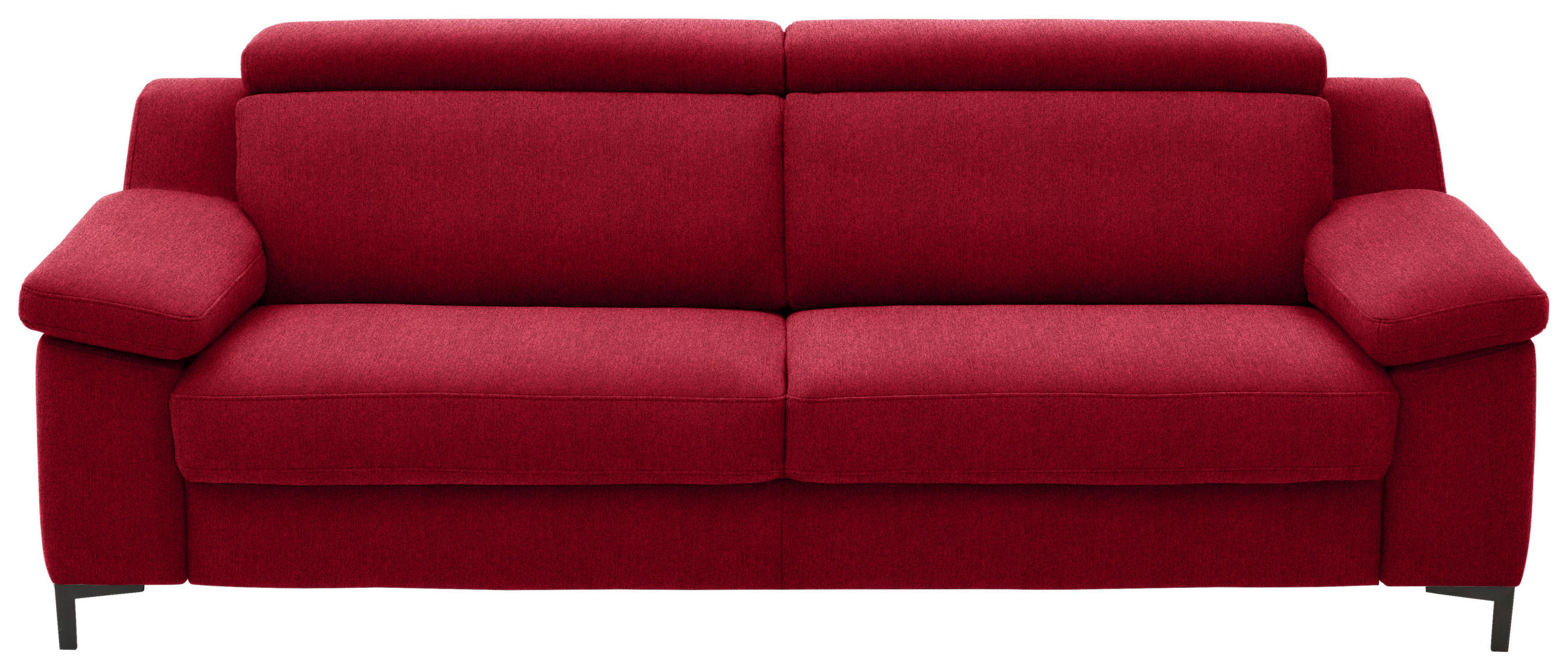 3-SITZER-SOFA in Chenille Rot  - Rot/Schwarz, Design, Textil/Metall (230/104/104cm) - Valdera