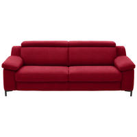 3-SITZER-SOFA in Chenille Rot  - Rot/Schwarz, Design, Textil/Metall (230/104/104cm) - Valdera