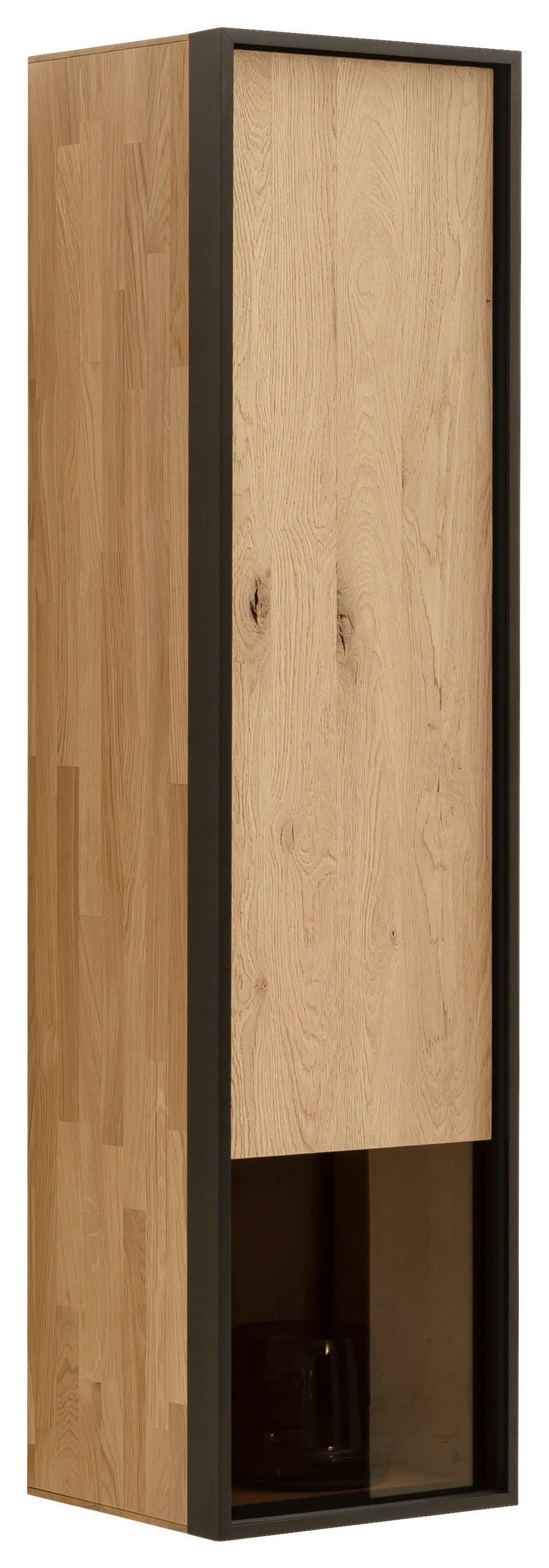 HÄNGEVITRINE in Anthrazit, Eichefarben   - Eichefarben/Anthrazit, Design, Glas/Holz (38/154/37cm) - Schöner Wohnen
