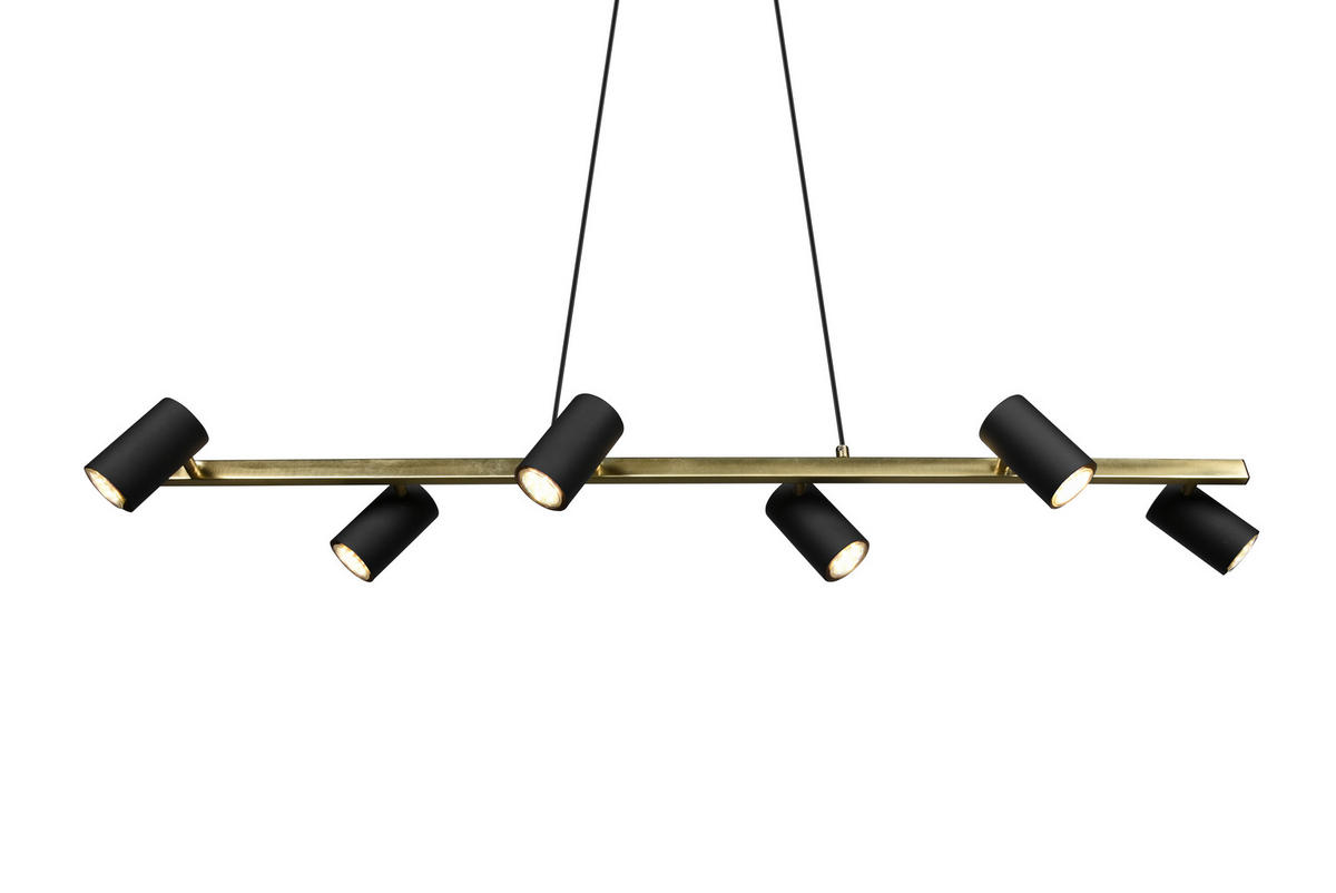 HÄNGELEUCHTE  115/150/18 cm   - Goldfarben/Schwarz, Design, Metall (115/150/18cm) - Trio Leuchten