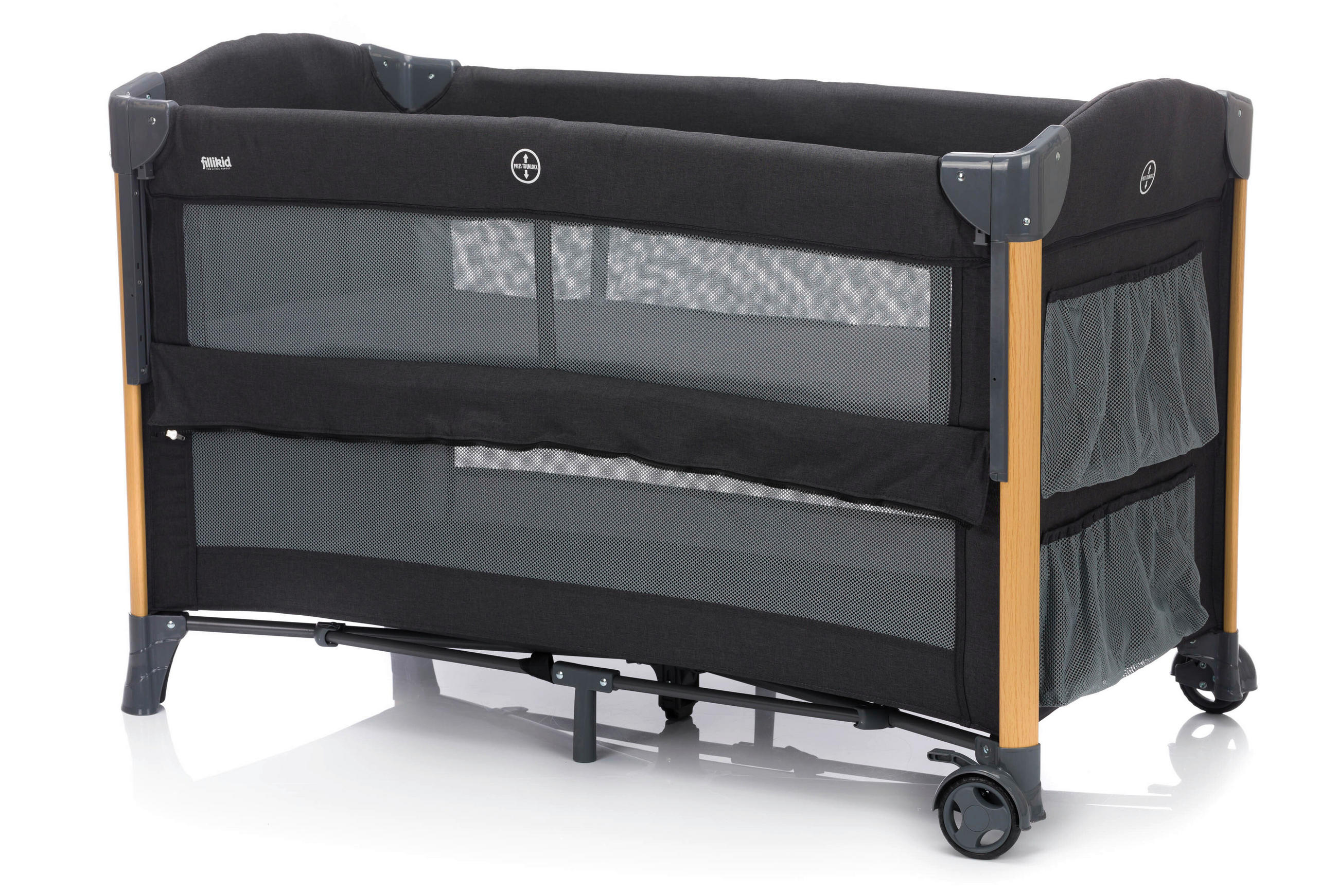 Nobby Reisebett Bena Grau – 60x50x43 Cm, Wasserabweisend, Mit Befestigungsriemen Für Den Autositz