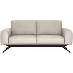 3-SITZER-SOFA in Struktur Creme  - Creme/Schwarz, Design, Holz/Textil (196/85-104/95cm) - Novel