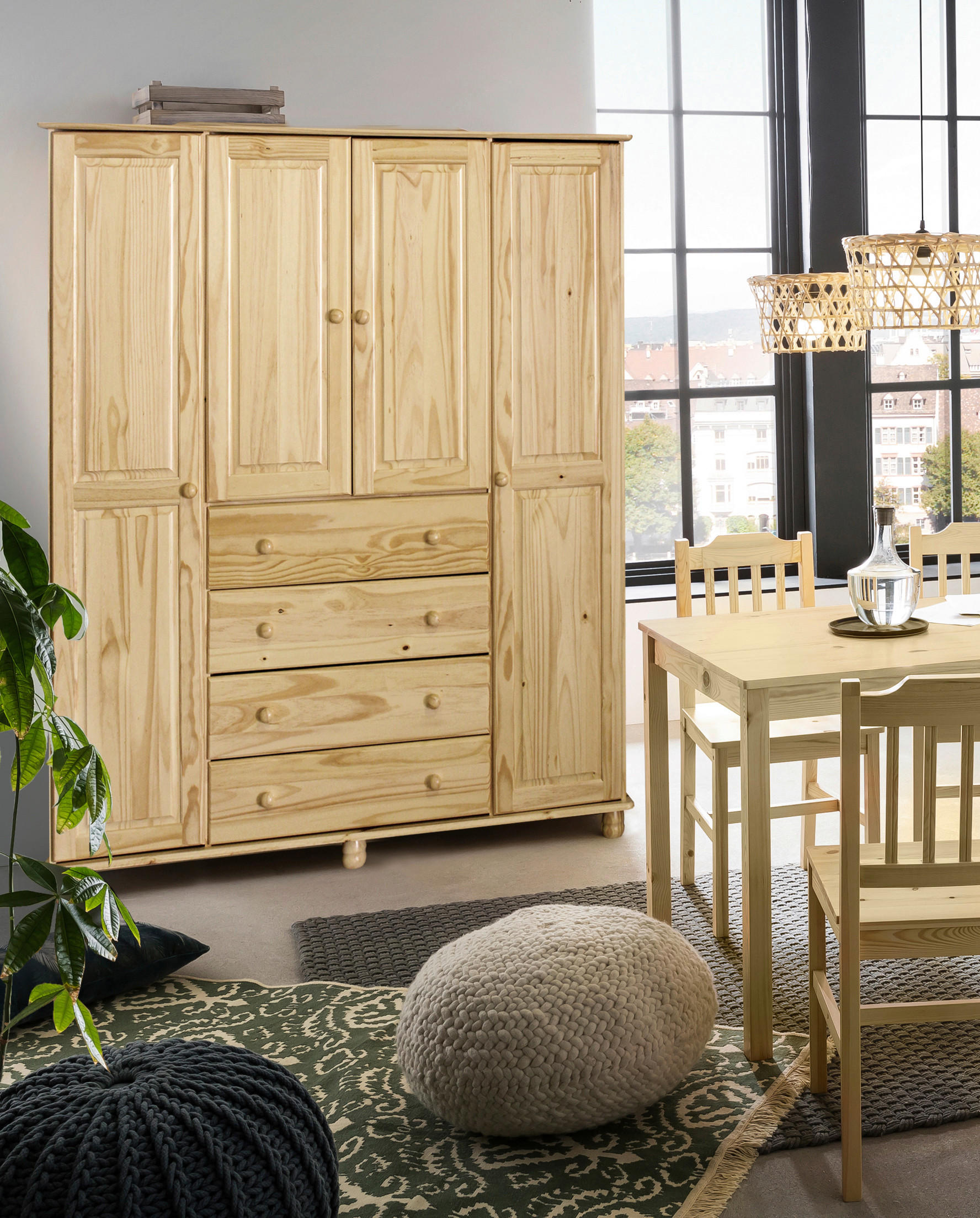 DREHTÜRENSCHRANK  in Naturfarben  - Naturfarben, Natur, Holz (156/177/52cm) - Livetastic