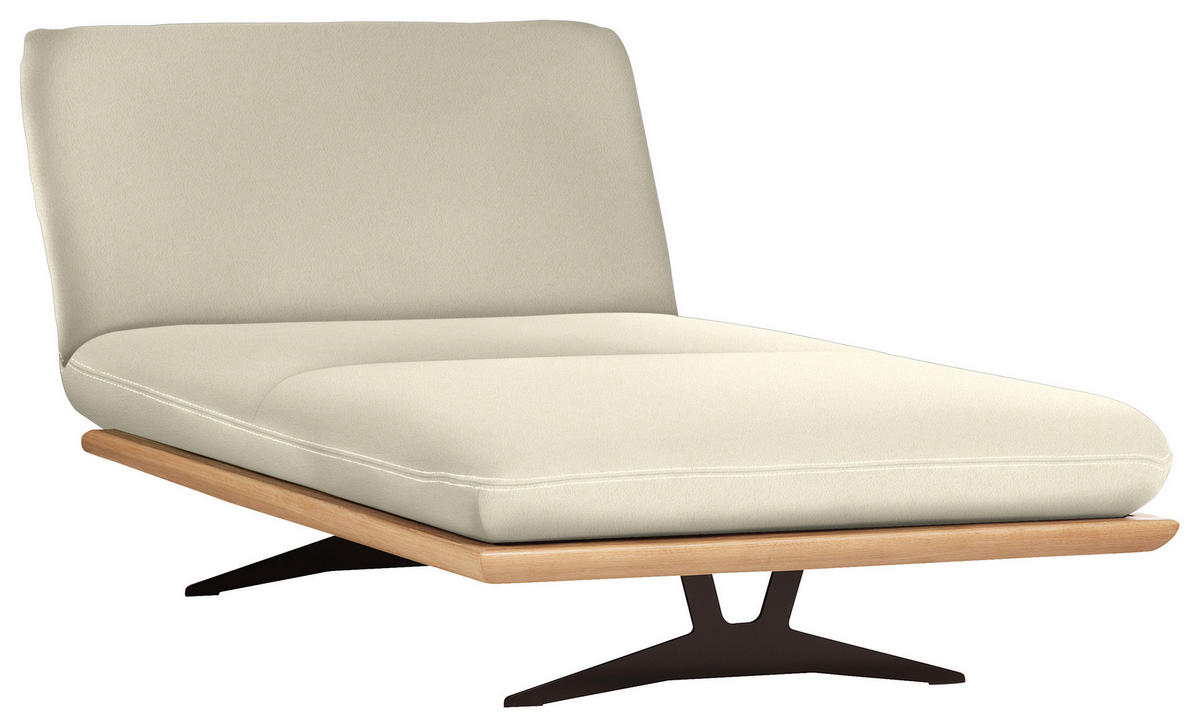 OTTOMANE in Echtleder Naturfarben  - Beige/Schwarz, Design, Leder/Holz (114/92/165-218cm) - Dieter Knoll