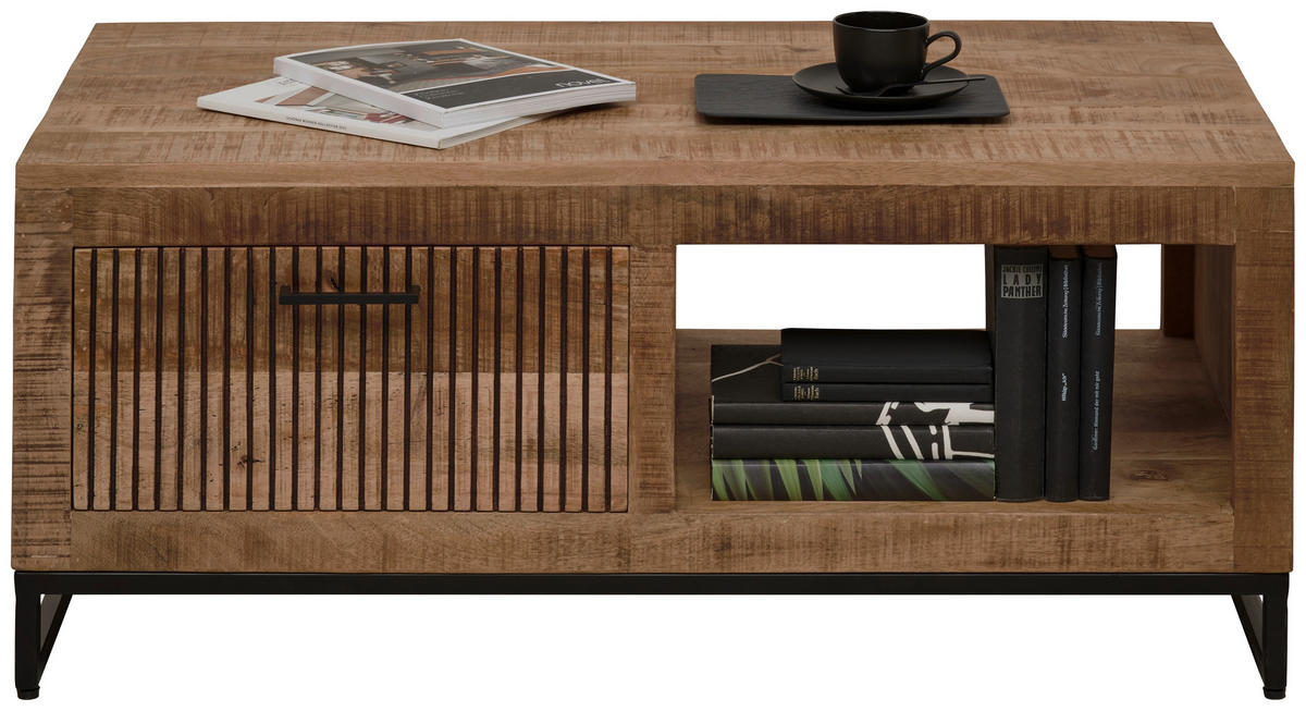 COUCHTISCH in Holz 110/60/45 cm  - Schwarz/Naturfarben, Design, Holz/Metall (110/60/45cm) - Carryhome
