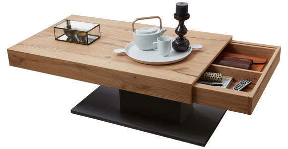 COUCHTISCH in Holzwerkstoff 125/75/46 cm - Schieferfarben/Eichefarben, MODERN, Holzwerkstoff (125/75/46cm) - Hom`in