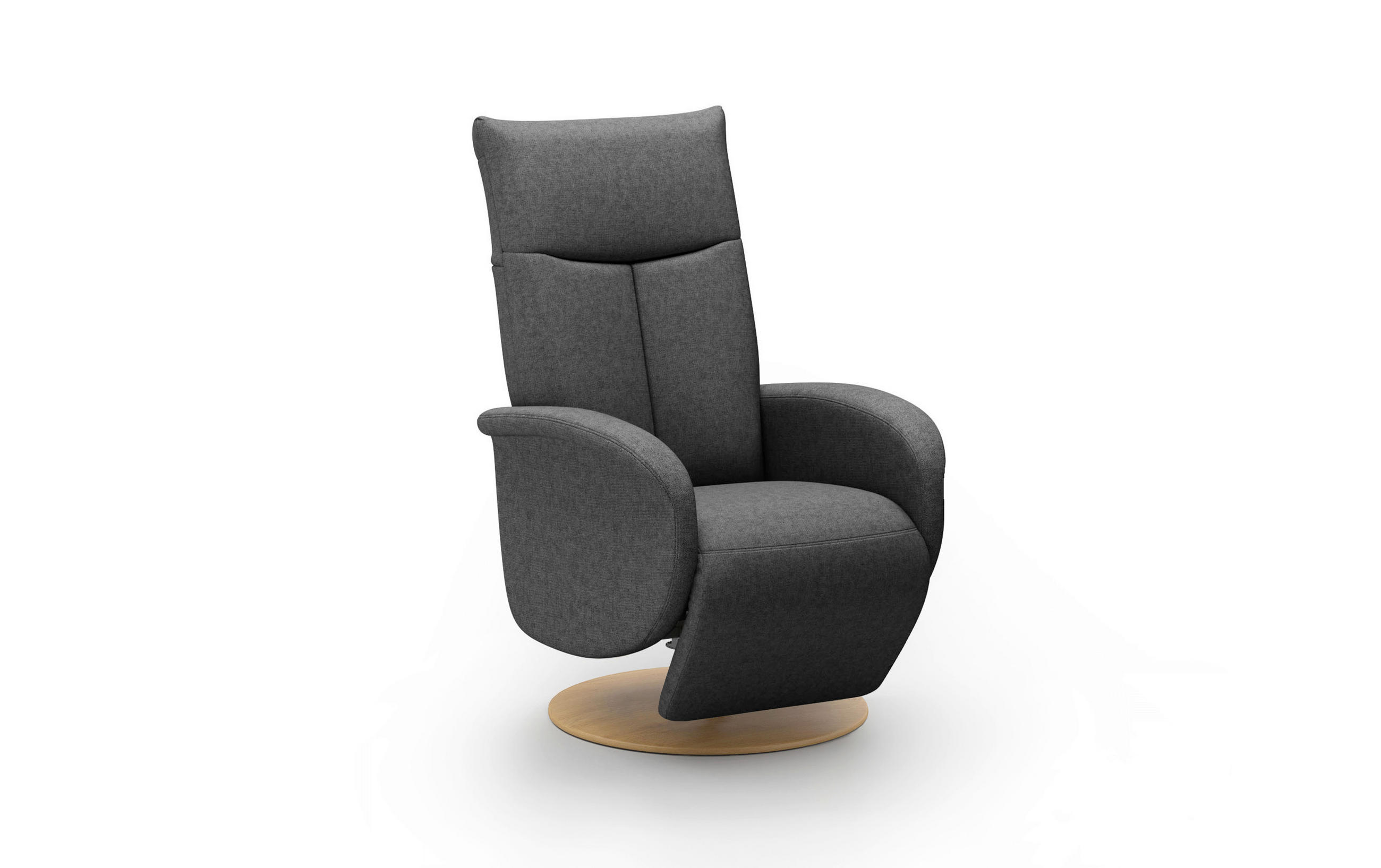 RELAXSESSEL Textil Dunkelgrau  - Eichefarben/Dunkelgrau, Konventionell, Holzwerkstoff/Textil (75/112/82cm) - Sit & More