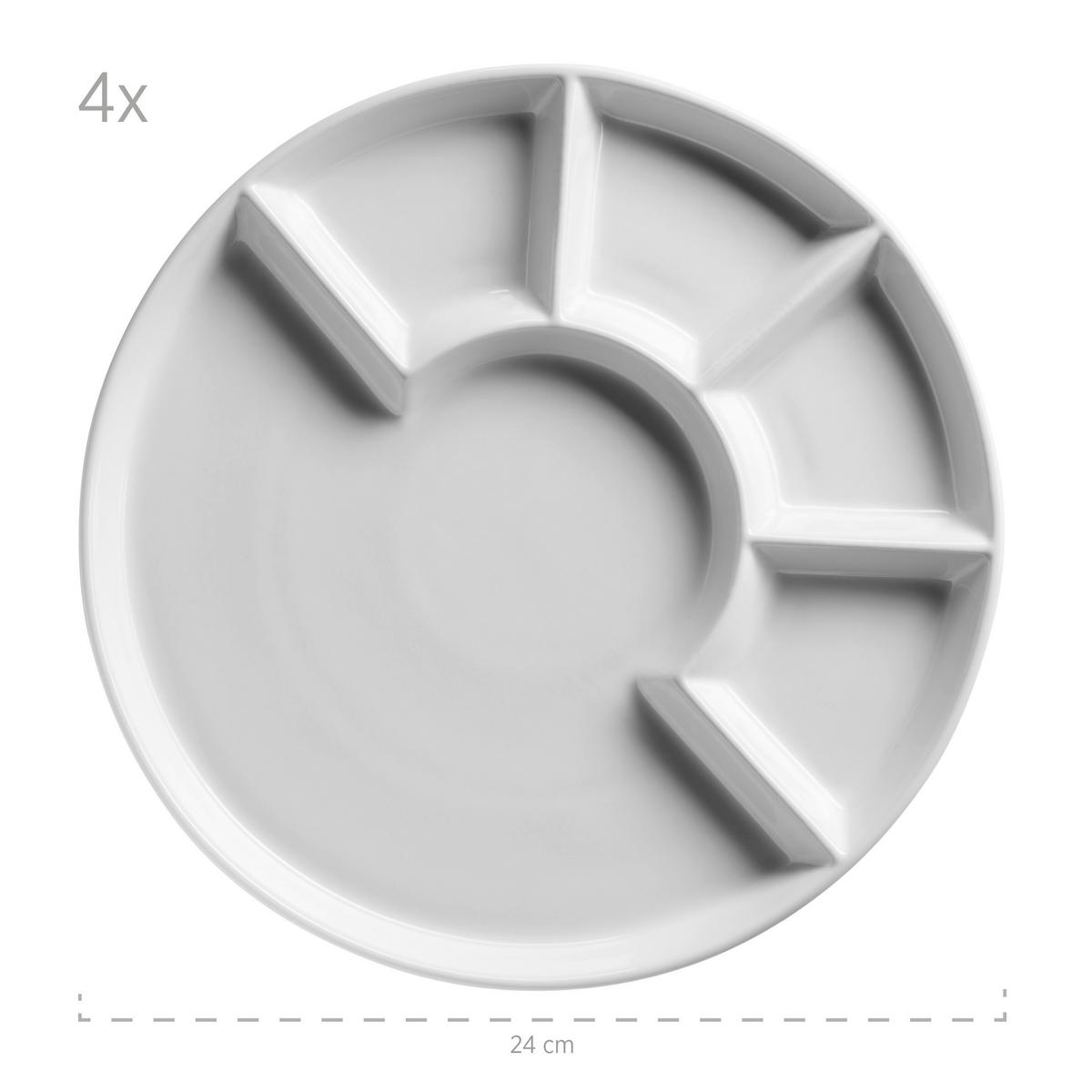 TELLERSET 4-teilig  - Weiß, Trend, Keramik (24cm) - Mäser