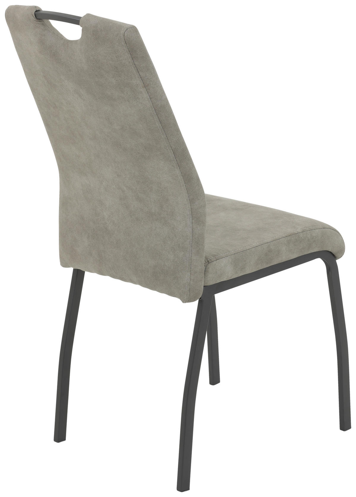 STUHL-SET 4 Stück  in Stahl Mikrofaser Metall, Textil  - Grau, MODERN, Textil/Metall (44/96/64cm) - MID.YOU