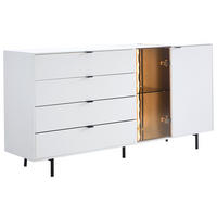SIDEBOARD  in 173/86/42 cm  - Eichefarben/Schwarz, Design, Glas/Holz (173/86/42cm) - Moderano