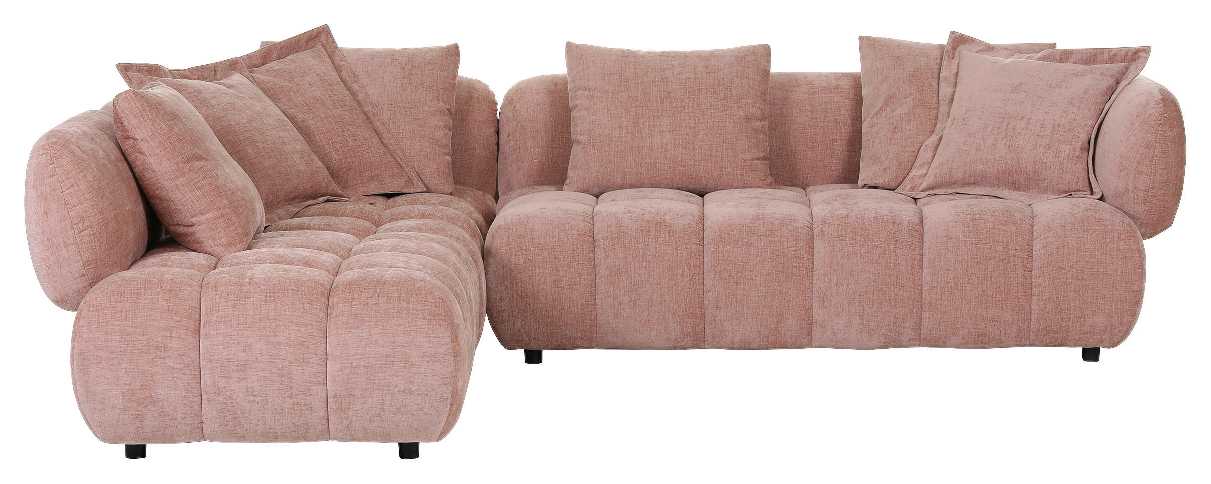 HÖRNSOFFA i flatväv gammelrosa  - svart/gammelrosa, Klassisk, textil/plast (250/289cm) - Carryhome