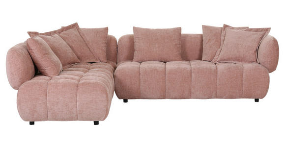 ECKSOFA Altrosa Flachgewebe - Schwarz/Altrosa, KONVENTIONELL, Kunststoff/Textil (250/289cm) - Carryhome