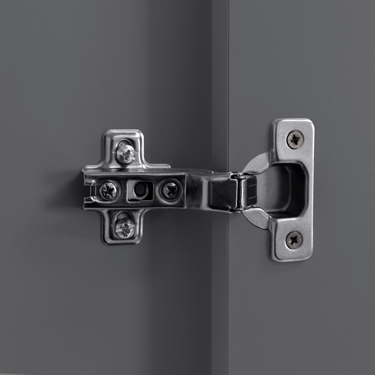 DREHTÜRENSCHRANK 185/211/53 cm,  in Graphitfarben, 4-türig  - Graphitfarben/Schwarz, MODERN, Holzwerkstoff/Metall (185/211/53cm) - MID.YOU