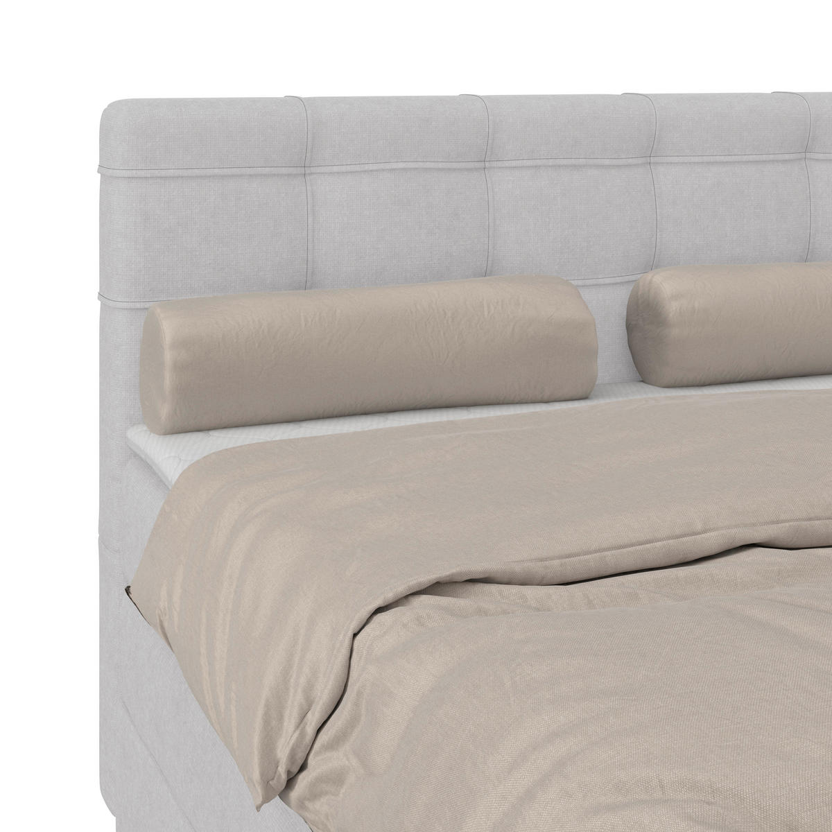 BOXSPRINGBETT 140/200 cm,  in Silberfarben, H3 = fest  - Silberfarben/Schwarz, KONVENTIONELL, Kunststoff/Textil (140/200cm)