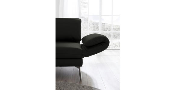 RÉCAMIERE in Echtleder Schwarz - Chromfarben/Schwarz, Design, Leder/Metall (209/85-109/95-16cm) - Dieter Knoll