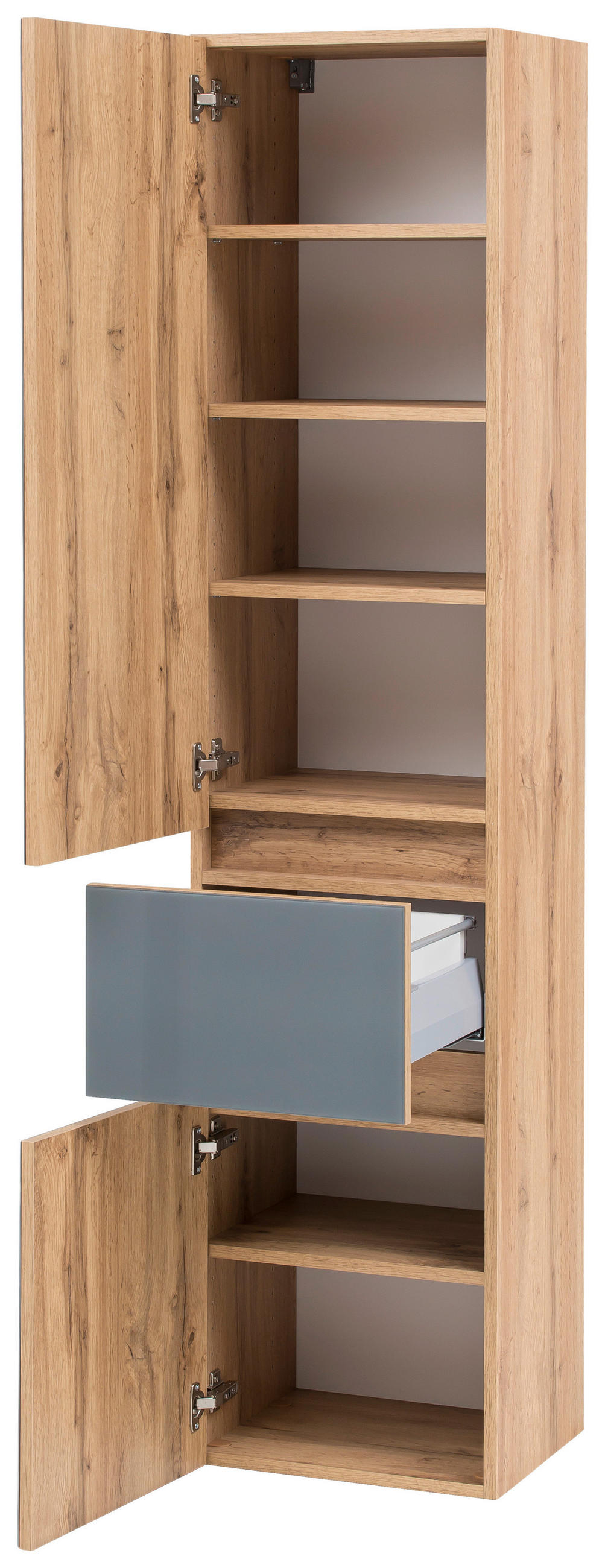 BADEZIMMER  in 160 cm  - Eichefarben/Grau, Konventionell, Glas/Holzwerkstoff (160cm) - Held