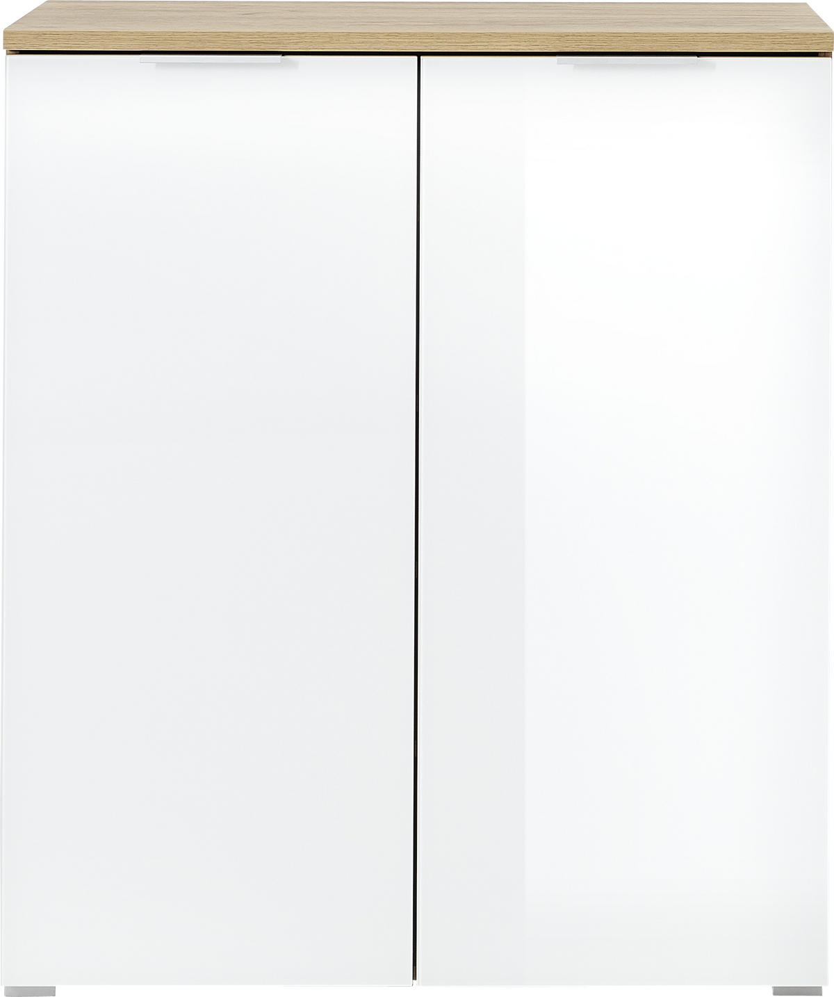 SCHUHSCHRANK  in 89/105/40 cm  - Weiss/Eichefarben, Konventionell, Glas/Holzwerkstoff (89/105/40cm)