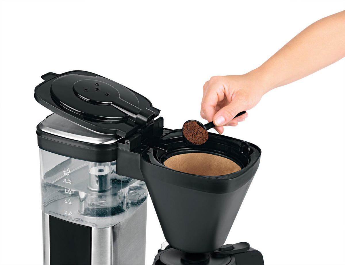 FILTERKAFFEEMASCHINE  - Edelstahlfarben/Schwarz, Trend, Kunststoff/Metall (40/21/40cm) - Beem