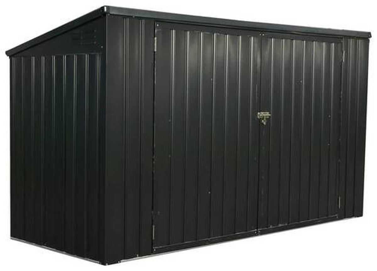 MÜLLTONNENBOX - Dunkelgrau, Basics, Metall (172/131/100cm) - Ambia Garden