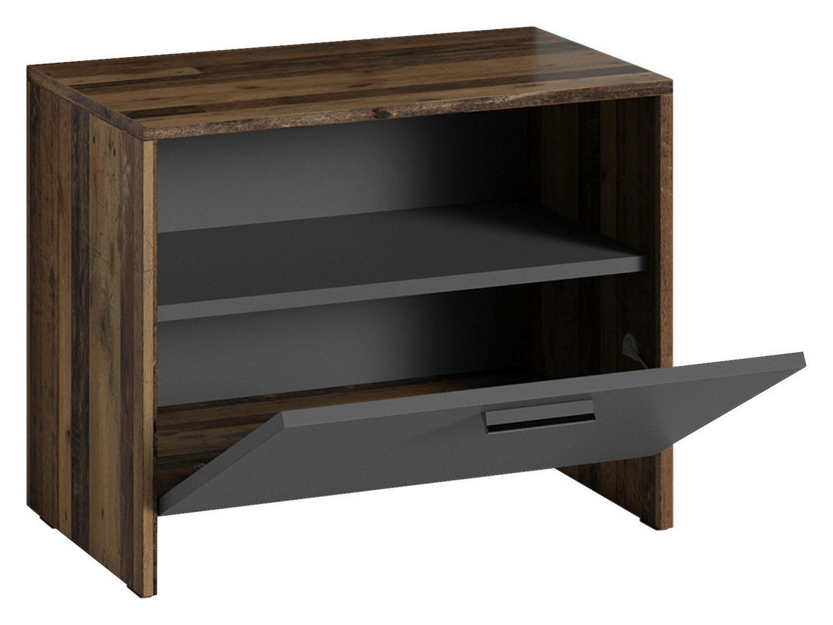 GARDEROBENBANK Ben  in 60/48/35 cm  - Alteiche/Anthrazit, MODERN, Holzwerkstoff/Kunststoff (60/48/35cm) - MID.YOU