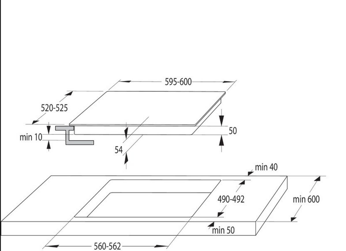 INDUKTIONSKOCHFELD  - Schwarz, Trend (59,5/5,4/52cm) - Gorenje