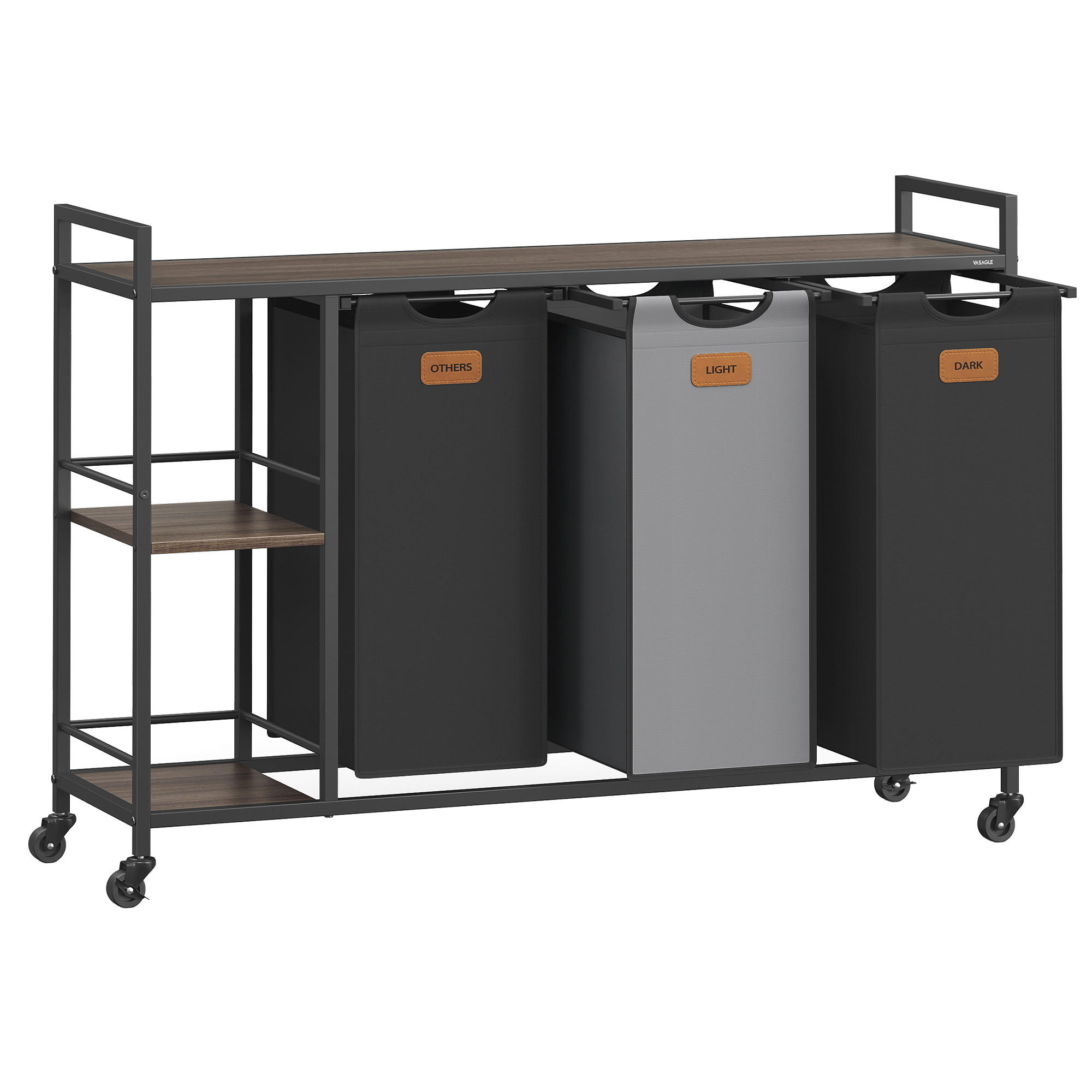 WÄSCHEKORB - Schwarz/Braun, MODERN, Holzwerkstoff/Metall (117/80,5/33cm) - MID.YOU