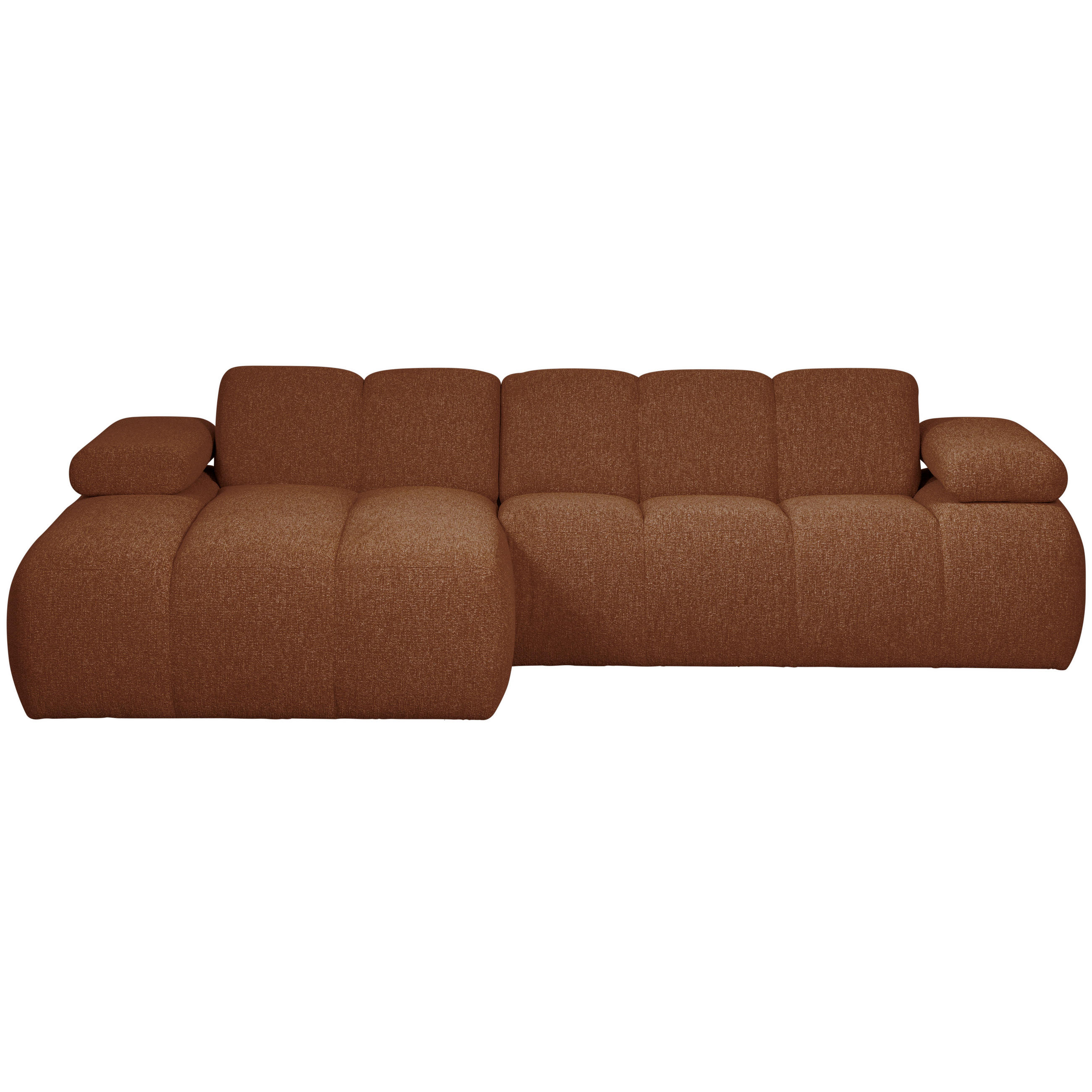 ECKSOFA Mojo Rostfarben Bouclé Armteilverstellung  - Rostfarben/Schwarz, MODERN, Kunststoff/Textil (160/284cm) - Livetastic
