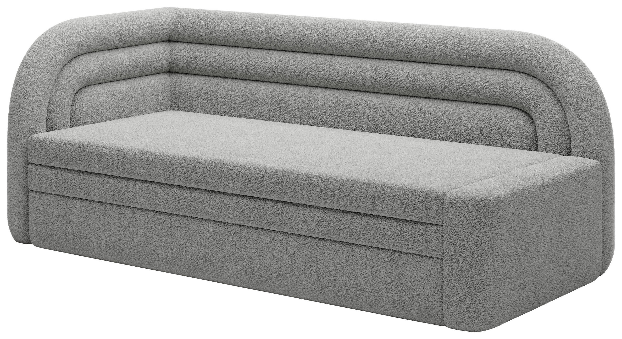 RÉCAMIERE Teddystoff Grau  - Schwarz/Grau, Design, Kunststoff/Textil (86/80/223cm) - MID.YOU