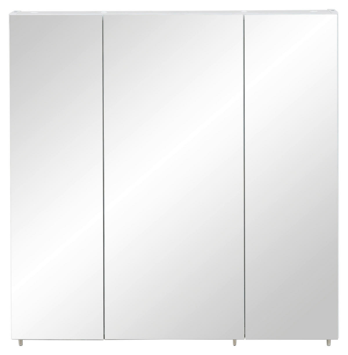 SPIEGELSCHRANK 70/70,7/15,6 cm  - Weiß/Nickelfarben, MODERN, Glas/Holzwerkstoff (70/70,7/15,6cm) - MID.YOU