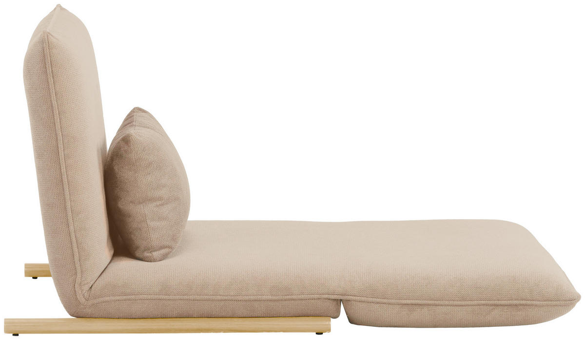 SESSEL in Samt Creme, Nussbaumfarben  - Nussbaumfarben/Creme, Design, Textil/Metall (93/97/80cm) - MID.YOU