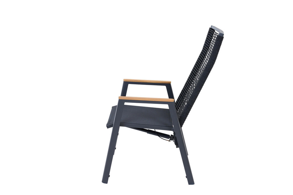 GARTENSESSEL Holz, Metall, Kunststoff Grau  - Grau, Basics, Holz/Kunststoff (56/113/77cm) - Siena Garden