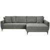 ECKSOFA in Cord Grau  283/174 cm  - Schwarz/Grau, Design, Textil/Metall (283/174cm) - Xora