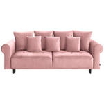 BIGSOFA in Samt Rosa  - Schwarz/Rosa, Design, Holz/Textil (248/96/95cm) - Carryhome