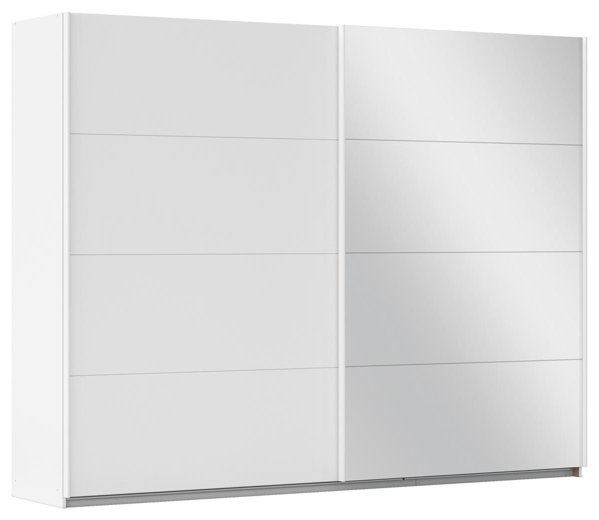 SCHWEBETÜRENSCHRANK 271/210/57 cm 2-türig Weiß  - Weiß, MODERN, Holzwerkstoff/Metall (271/210/57cm) - Rauch Möbel