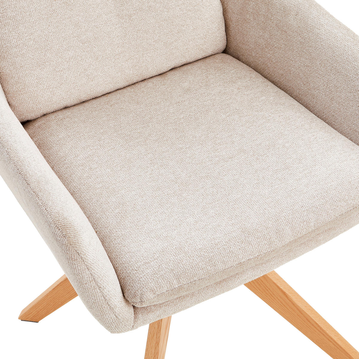 ARMLEHNSTUHL  in Eisen Samt  - Eichefarben/Creme, MODERN, Holz/Textil (59/91/64cm) - Livetastic