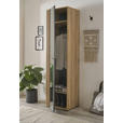 GARDEROBENSCHRANK Volano  in 57/195/38 cm  - Schwarz/Eiche Artisan, Design, Glas/Holzwerkstoff (57/195/38cm) - Carryhome