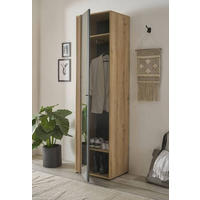 DULAP PENTRU HOL 57/195/38 cm  - stejar Artisan/negru, Design, plastic/sticlă (57/195/38cm) - Carryhome