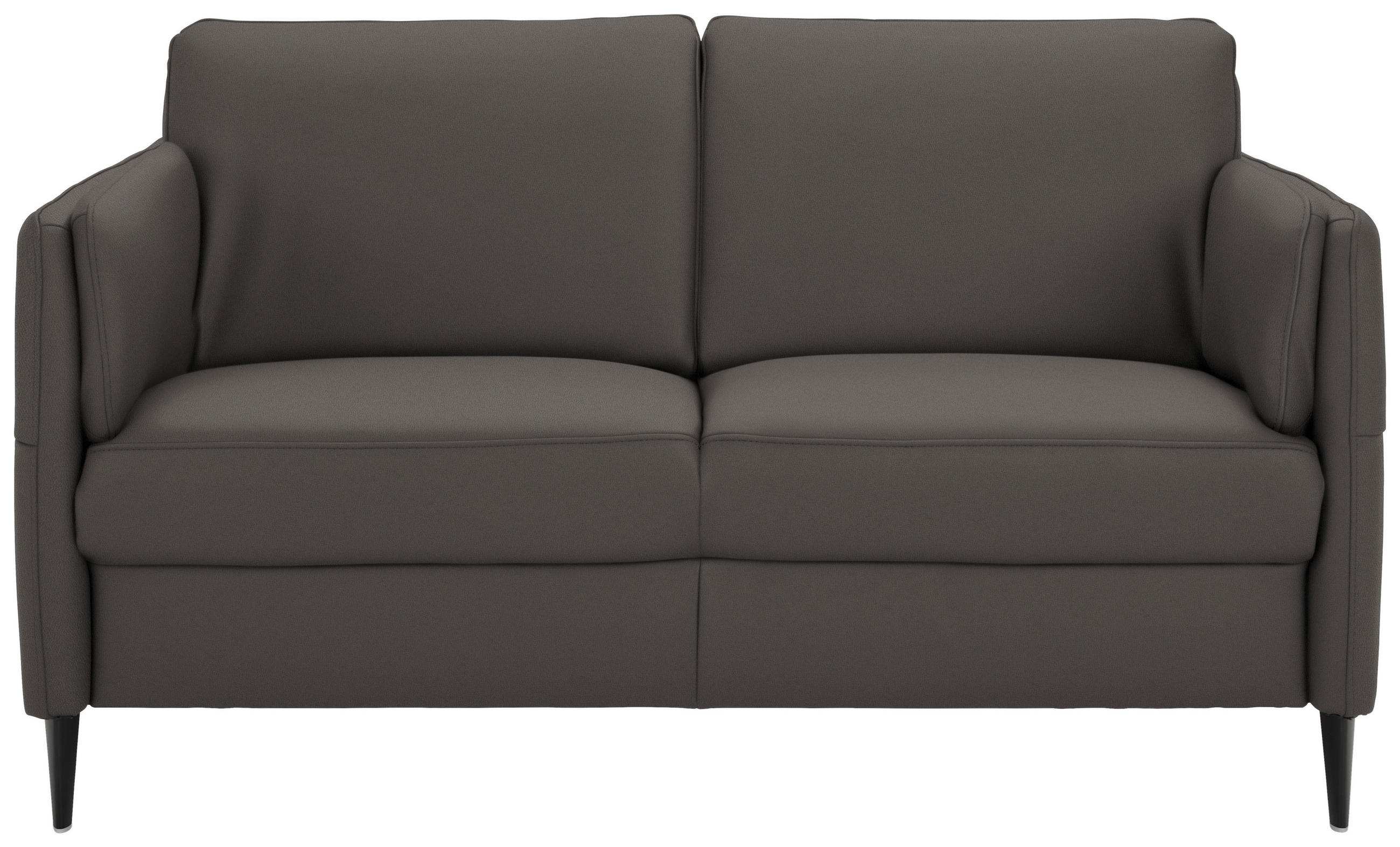 2,5-SITZER in Echtleder Mokka  - Schwarz/Mokka, Design, Leder/Metall (164/84/99cm) - Dieter Knoll