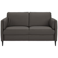 2,5-SITZER in Leder Mokka  - Schwarz/Mokka, Design, Leder/Metall (164/84/99cm) - Dieter Knoll