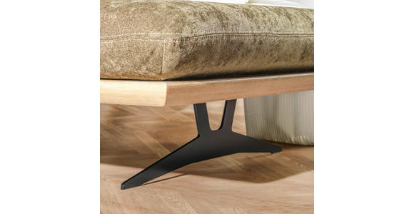 OTTOMANE  in Mikrofaser Grün  - Schwarz/Grün, Design, Holz/Textil (114/92/165-218cm) - Dieter Knoll