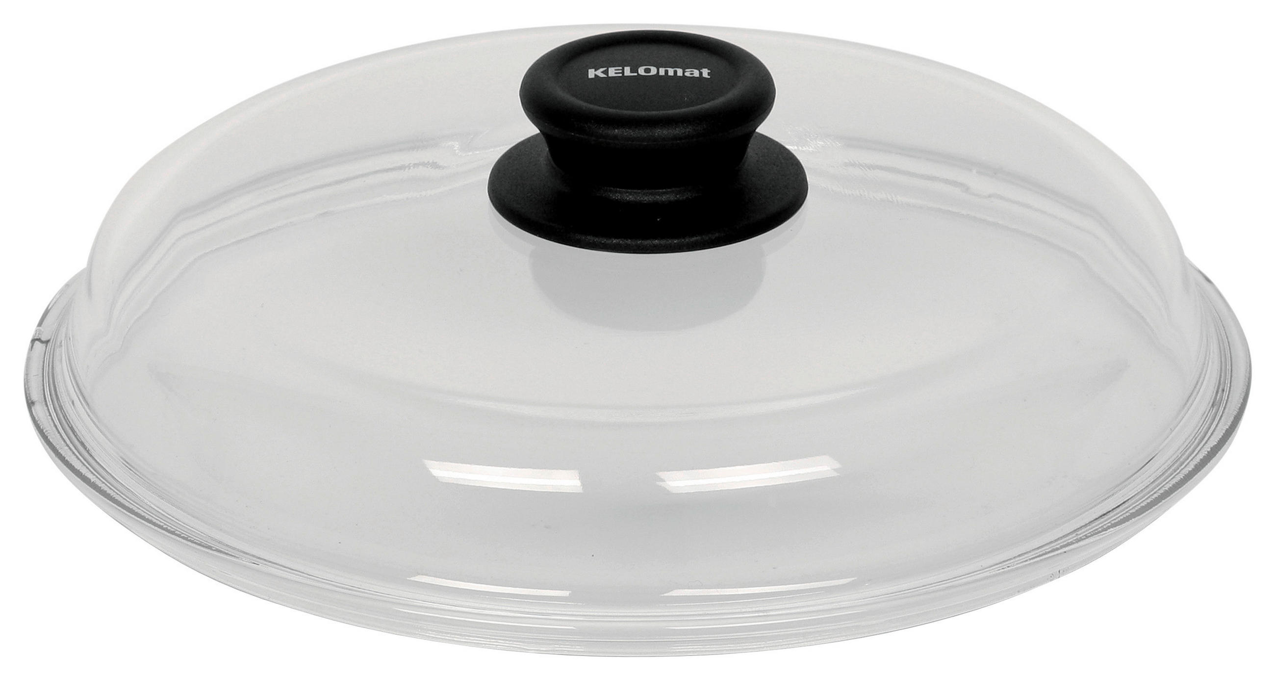 TOPFDECKEL 26 cm  - Transparent/Schwarz, Basics, Glas (26cm) - Kelomat