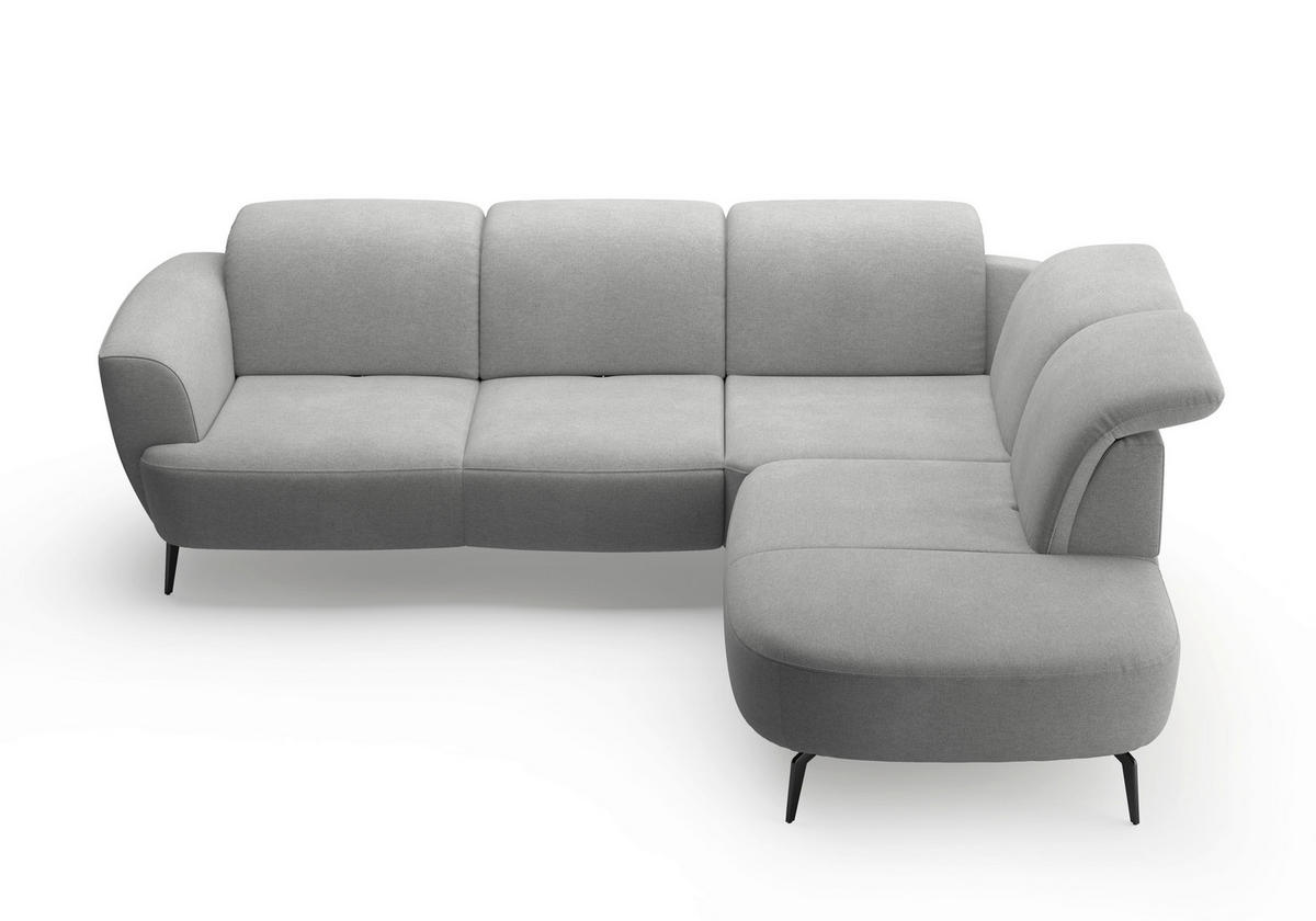 ECKSOFA in Mikrofaser Grau  - Schwarz/Grau, Konventionell, Textil/Metall (300/267cm) - Sit & More