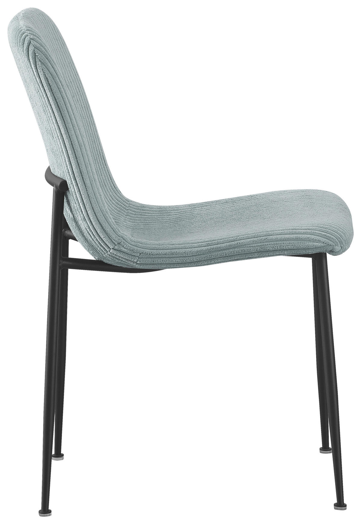 STUHL  Stoffauswahl Cord  - Jadegrün/Schwarz, Design, Textil/Metall (43/83/56cm) - Xora